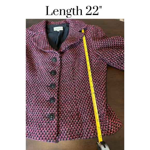 Neiman Marcus Exclusive Wool Blend Boucle Button Front Blazer Women’s 12 career - Picture 4 of 7